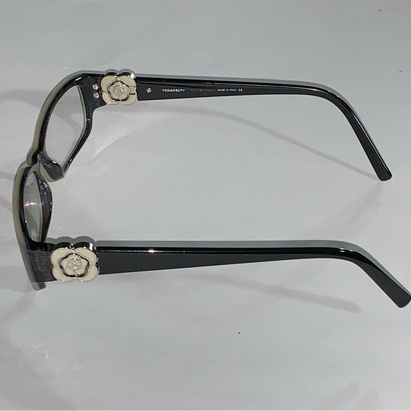 CHANEL two-tone Gray/Black NARROW Rx eyeglass FRAMES w/clamshell case - Picture 4 of 13